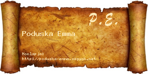 Poduska Emma névjegykártya